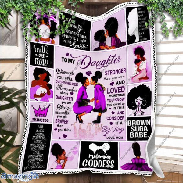 To My Daughter Blanket, Black Woman Purple Version Blanket