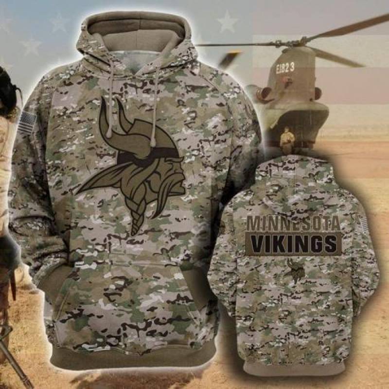 Minnesota vikings camo full printing shirt – maria