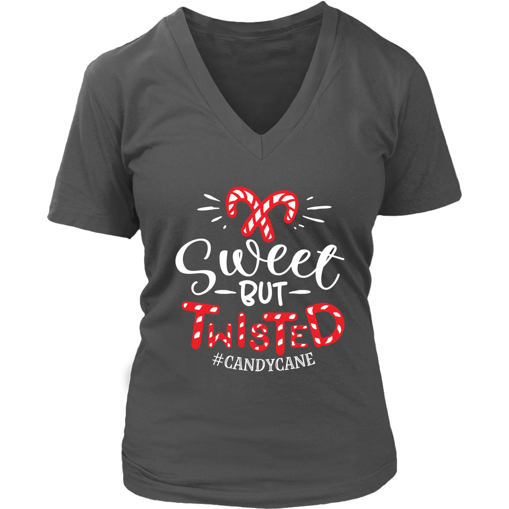 Sweet But Twisted Candy Cane Women’S V-Neck T-Shirt