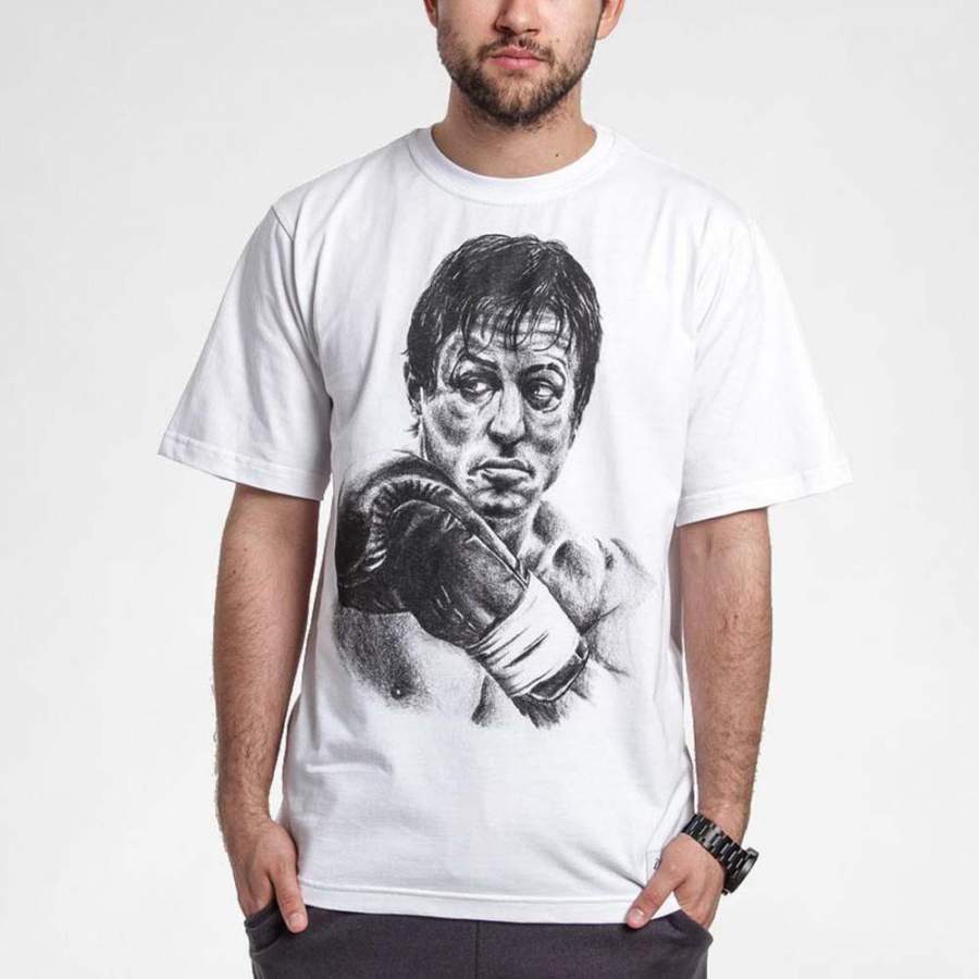 Fashion Men ROCKY BALBOA Printed T Shirts Famous Movie ROCKY BALBOA POSTER T-shirts Top Tee Shirts