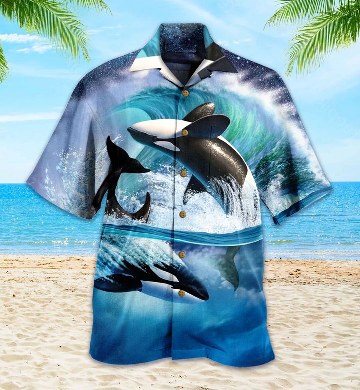 Whale Ocean Blue Hawaiian Shirt 3D Summer Gifts