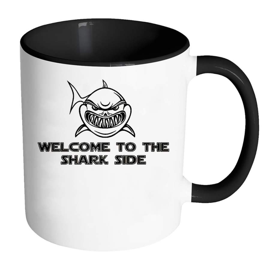 Welcome to the Shark Side Funny – Full-Wrap Coffee Colors Accent Mug