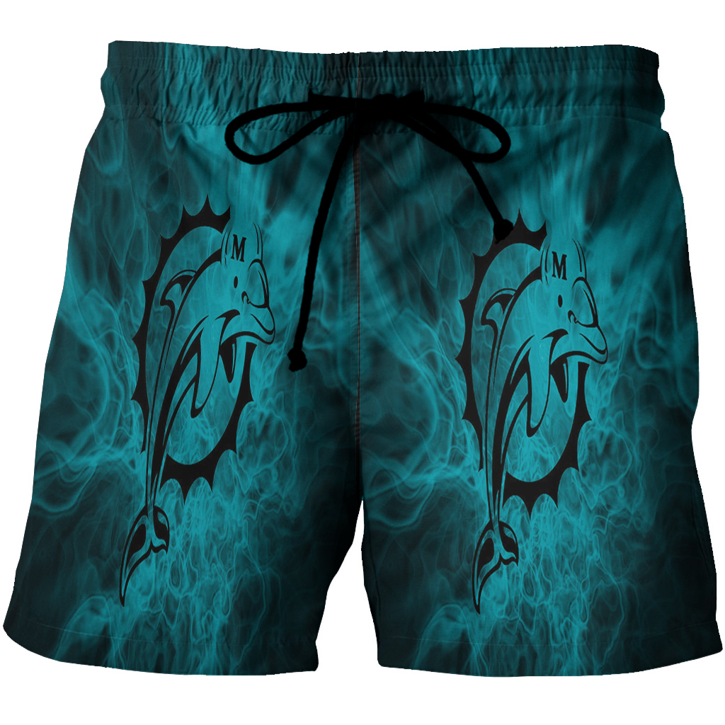 Miami Dolphins Logo 4 3D All Over Print Summer Beach Hawaiian Short