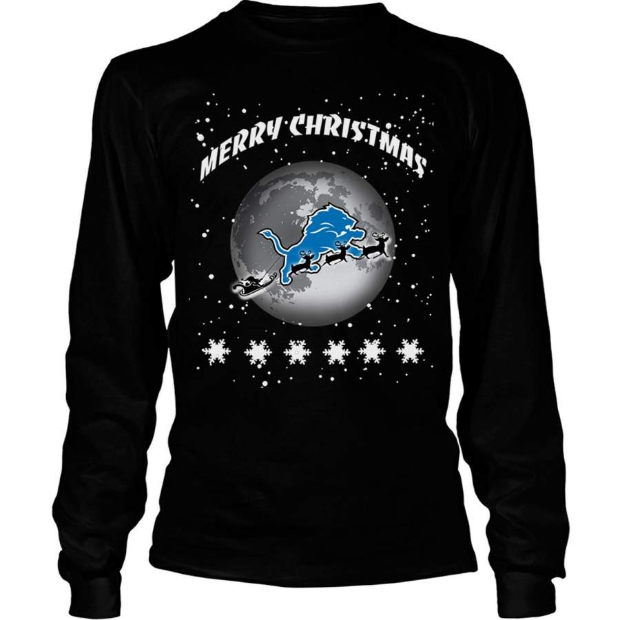 Merry Christmas T Shirt, Detroit Lions T Shirt – Long Sleeve Tees