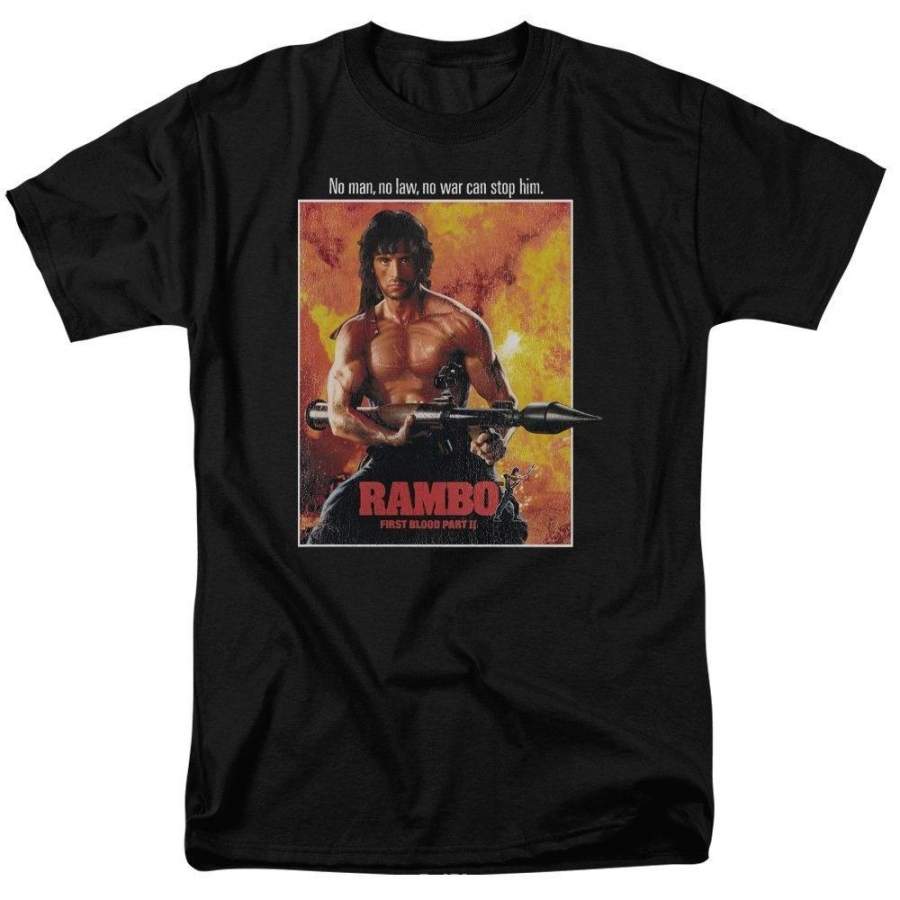 Trevco Men’S Rambo: First Blood Poster Adult T-Shirt