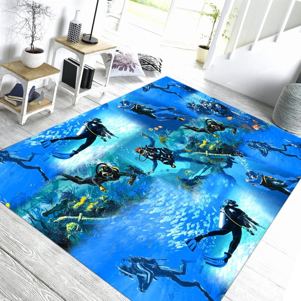 Casespring 3D Custom Square Carpet Scuba Diving Hawaiian