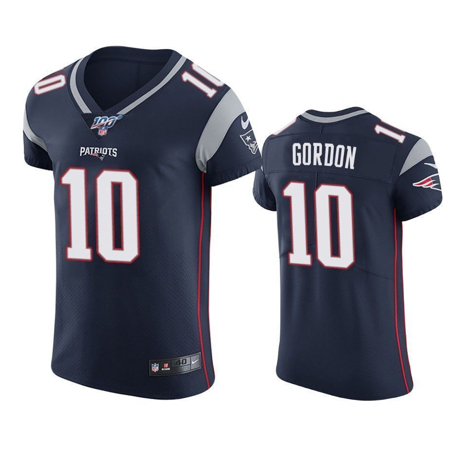 New England Patriots Josh Gordon Navy 100Th Season Vapor Elite 3D Jersey