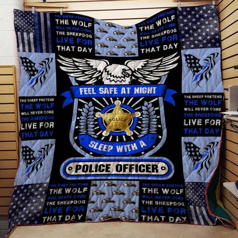 A Special Gift for fans -Police Thin Blue Line Quilt Blanket – LL