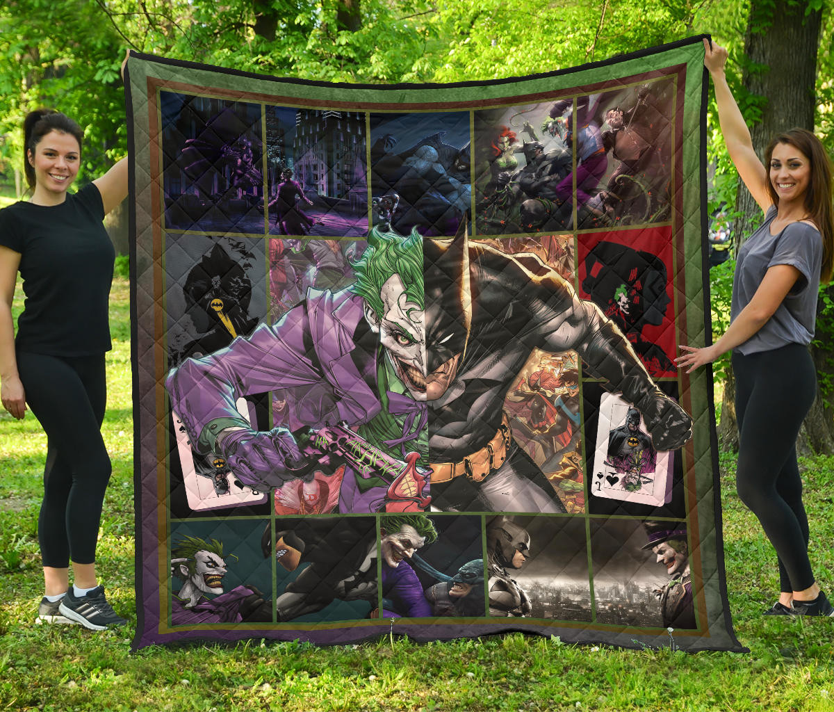 The Bat Man Vs Joker The Clown Premium Quilt Blanket Movie Home Decor Custom For Fans Nt031102