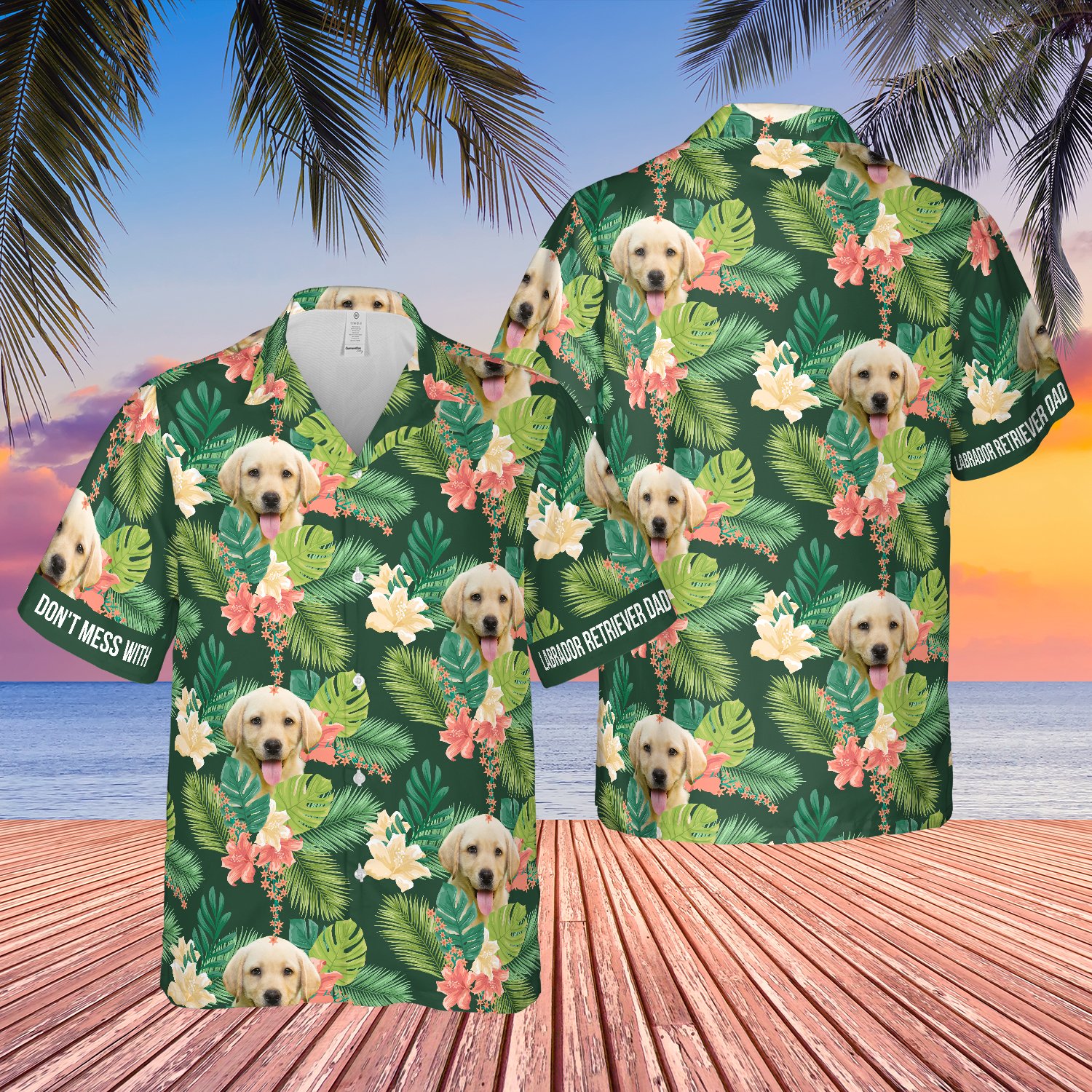 Mess With Labrador Retriever Dad Tropical Floral Hawaii Shirt Ha40500