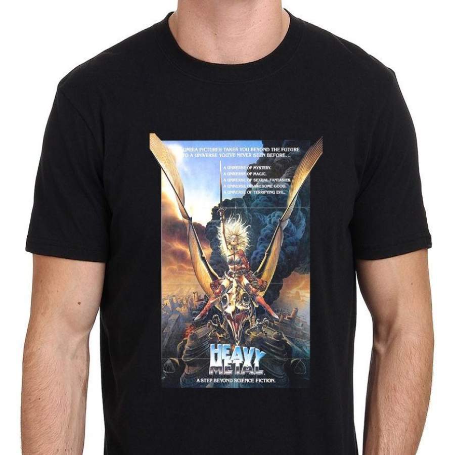 Men’s Fashion T-Shirt Heavy Metal Vintage Movie Poster Men’s Cotton T-Shirt Casual Shirts