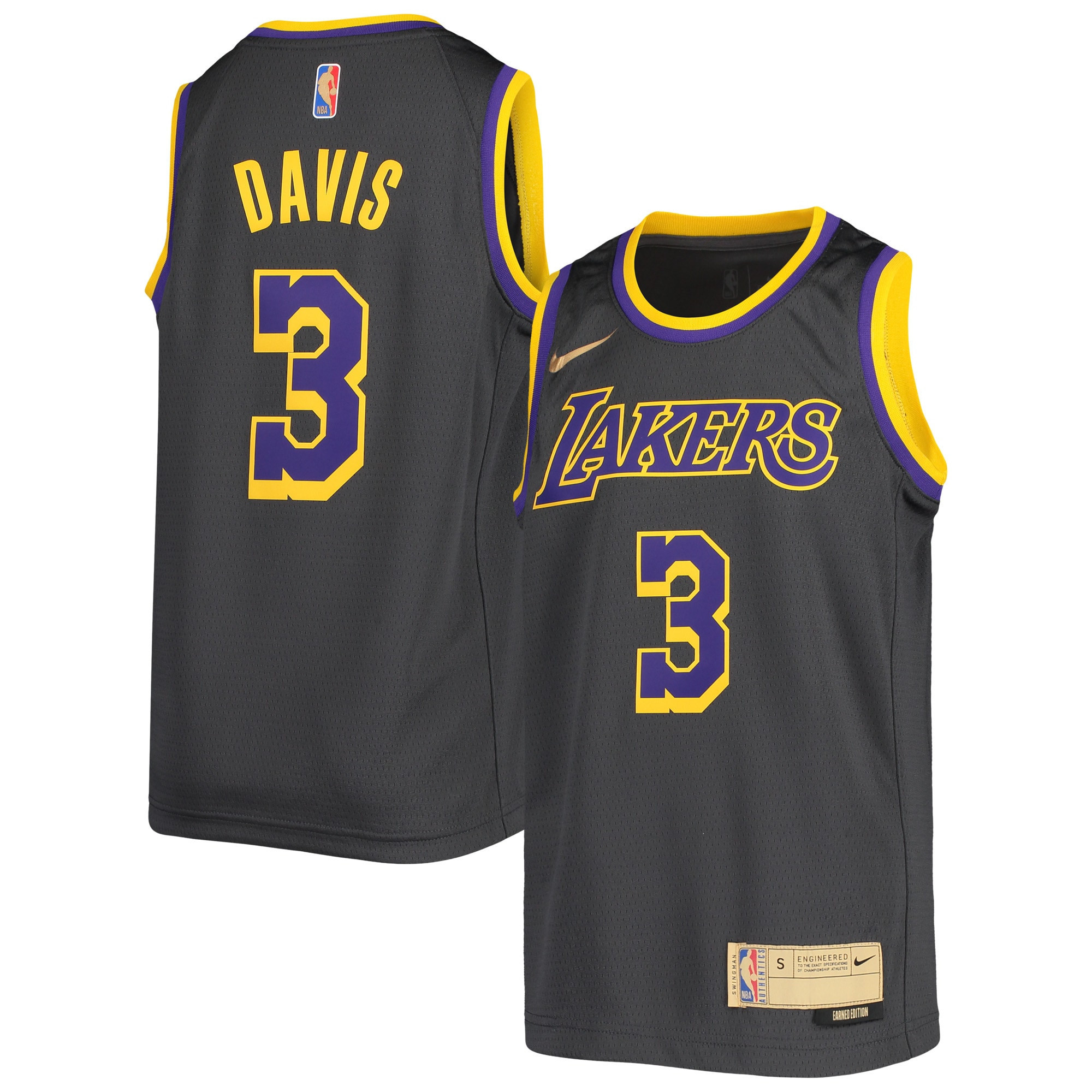 Anthony Davis Los Angeles Lakers 2020/21 Swingman Player Jersey – Earned Edition – Black NBA