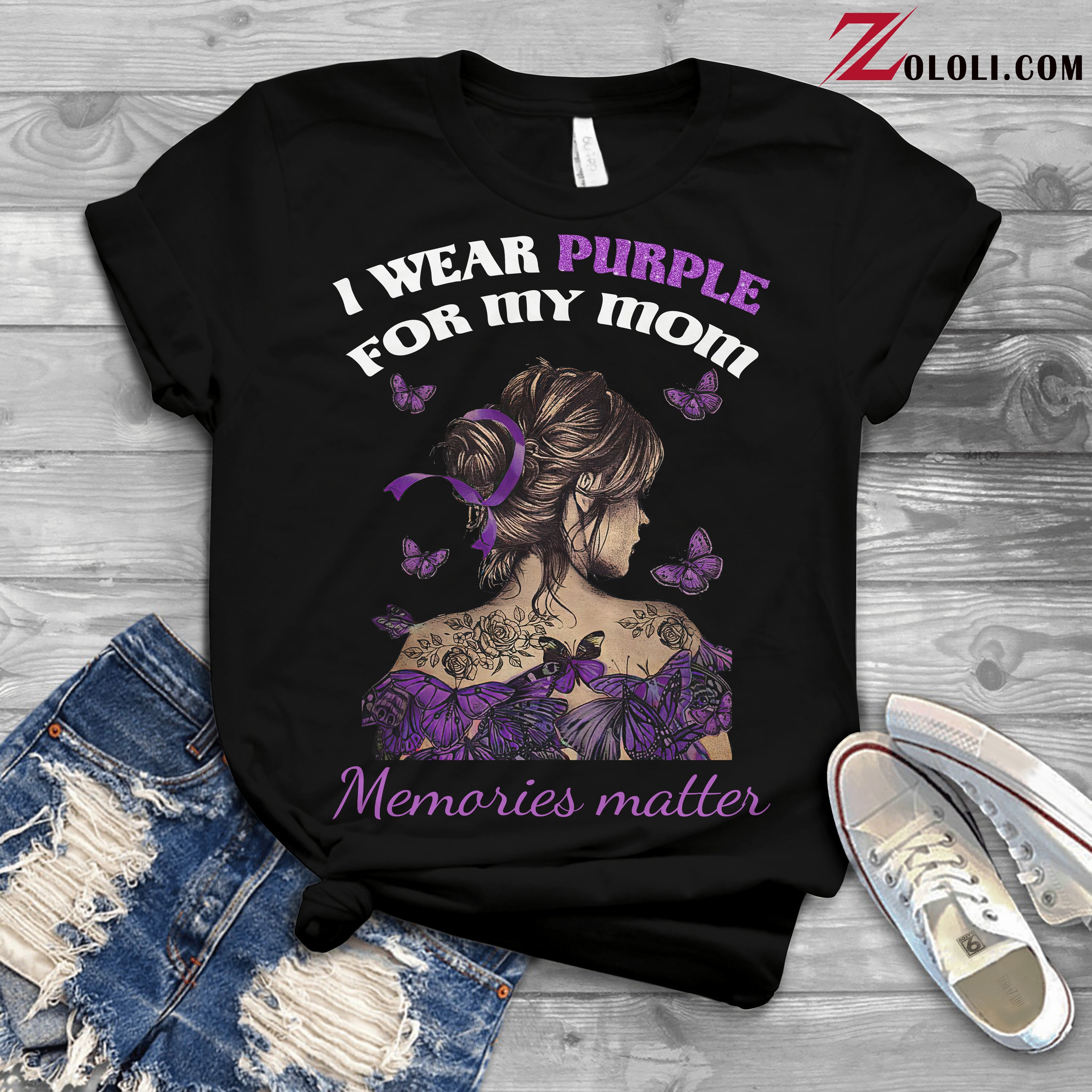 Alzheimer’S Awareness I Wear Purple T- Shirt Txx