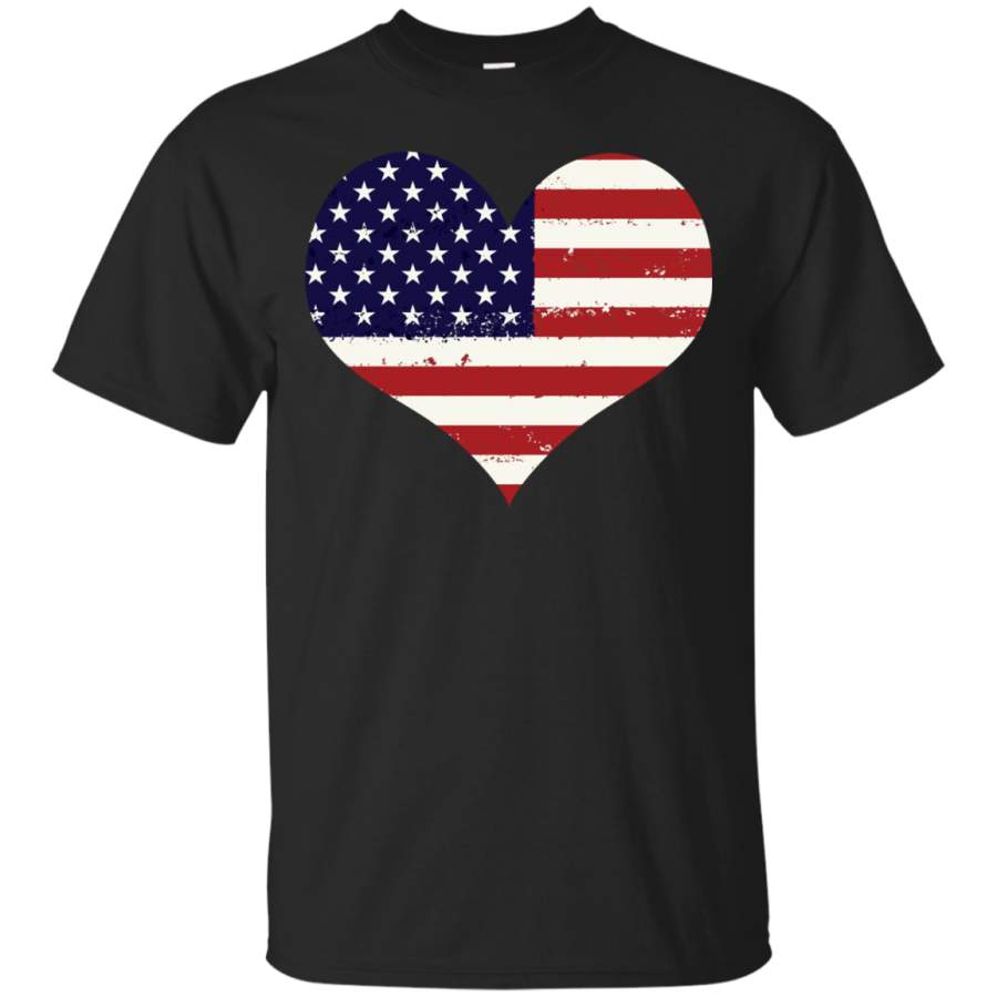 AGR American Flag Heart t shirt 4th of July