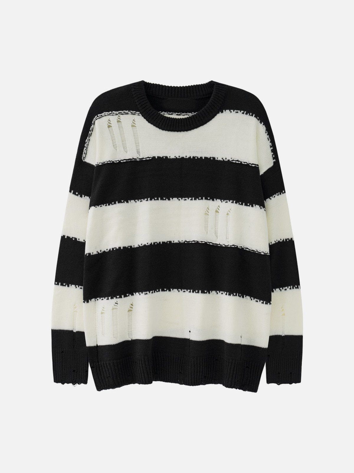 Talishko™ – Ripped Stripes Jacquard Knit Sweater