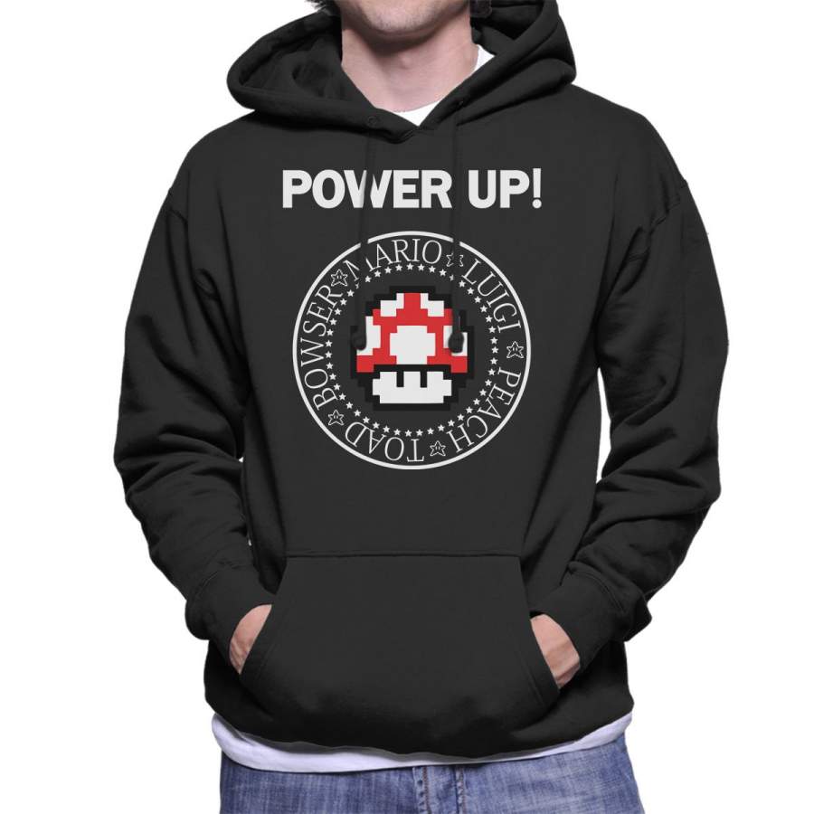 The Ramones Mario Power Up Logo Men’s Hooded Sweatshirt