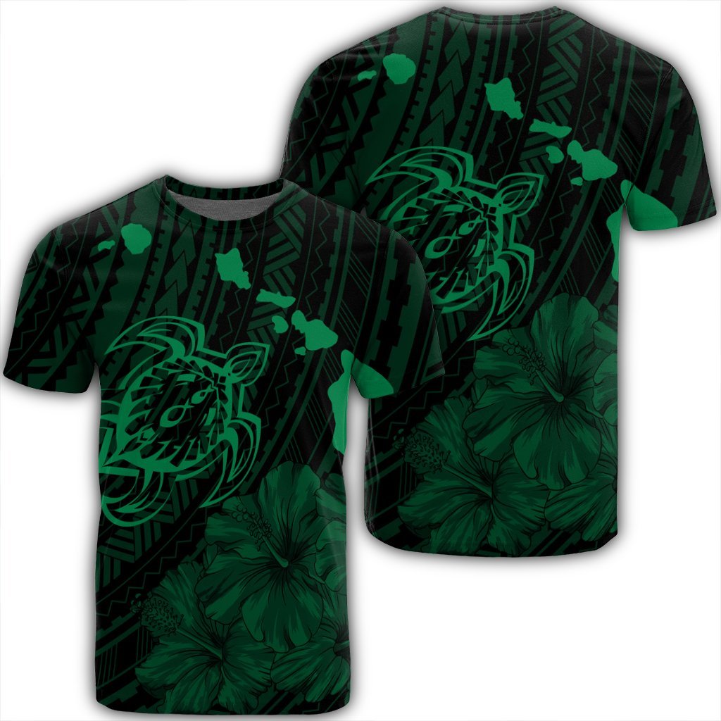 Hawaii Hibiscus Sea Turtle Swim Polynesian Green Ah Ha19986