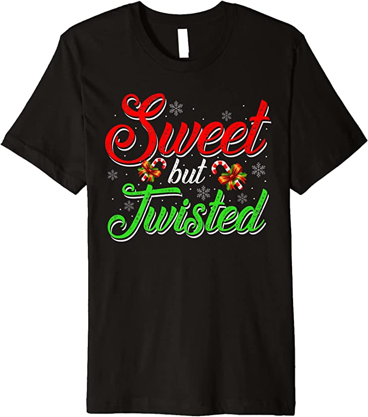 Sweet but Twisted Funny Candy Cane Christmas Mens Premium T-Shirt