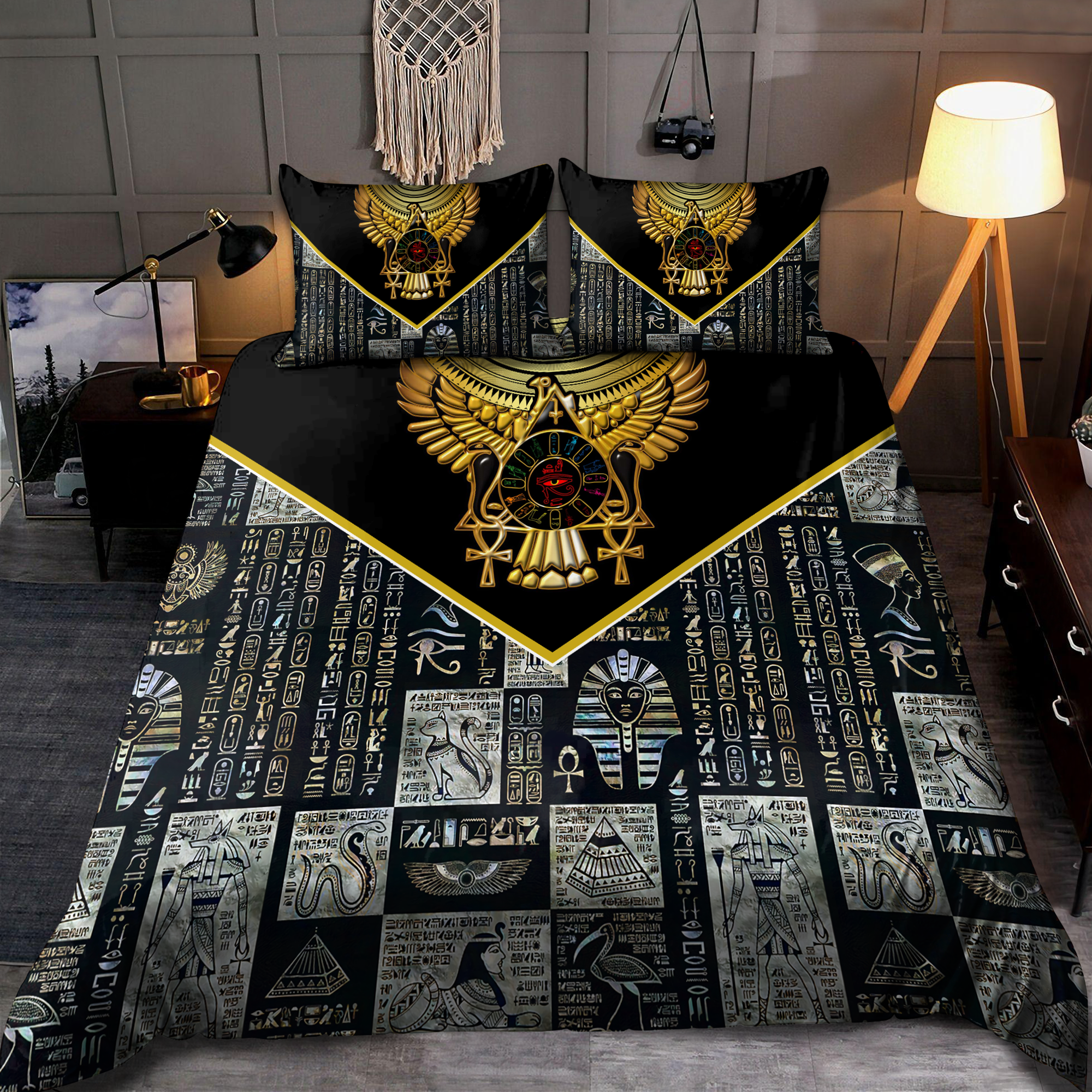 Egyptian Ancient Gods Egyptian Horus 3D Printed Bedding Set