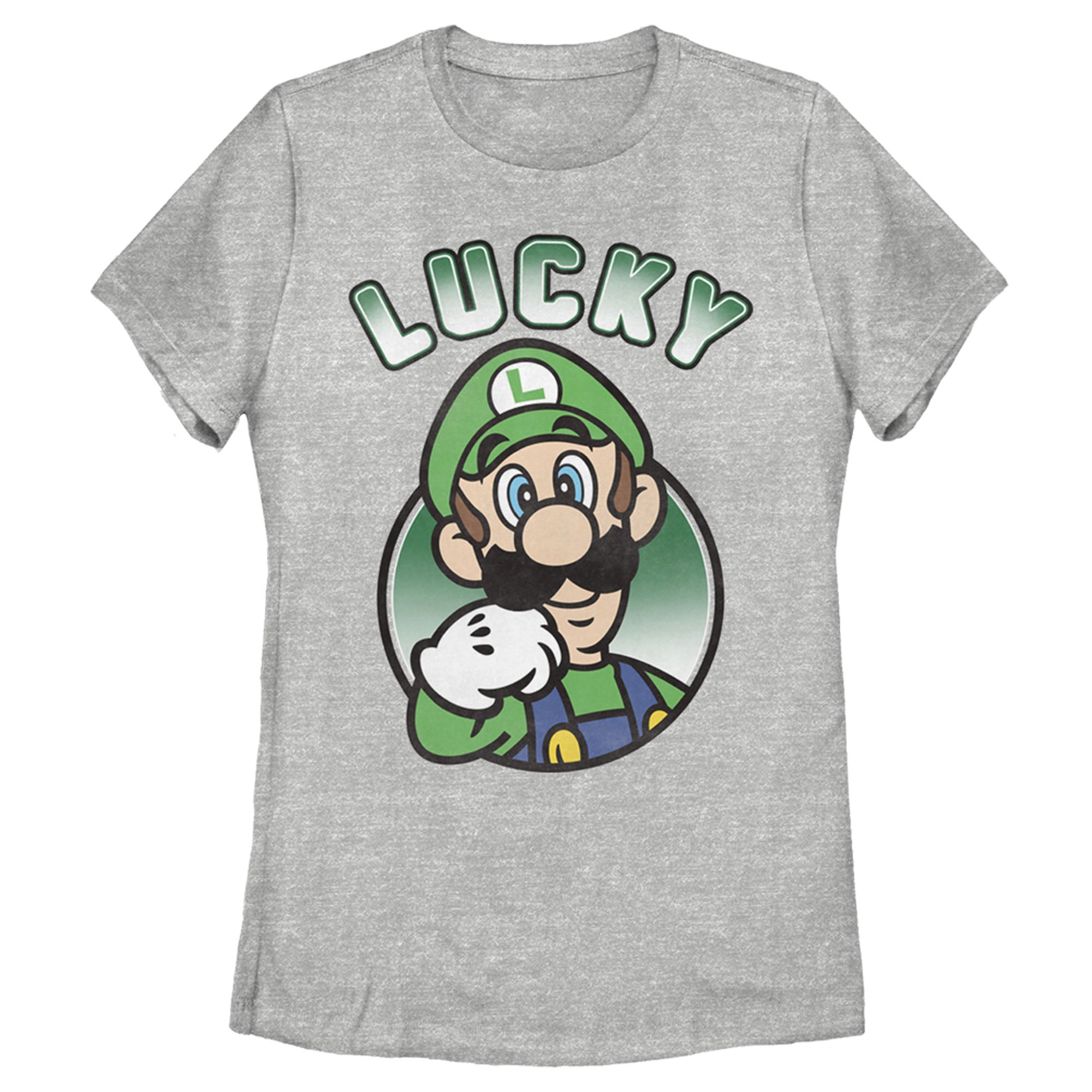 Women’S Nintendo Super Mario St. Patrick’S Day Lucky Luigi Retro T-Shirt