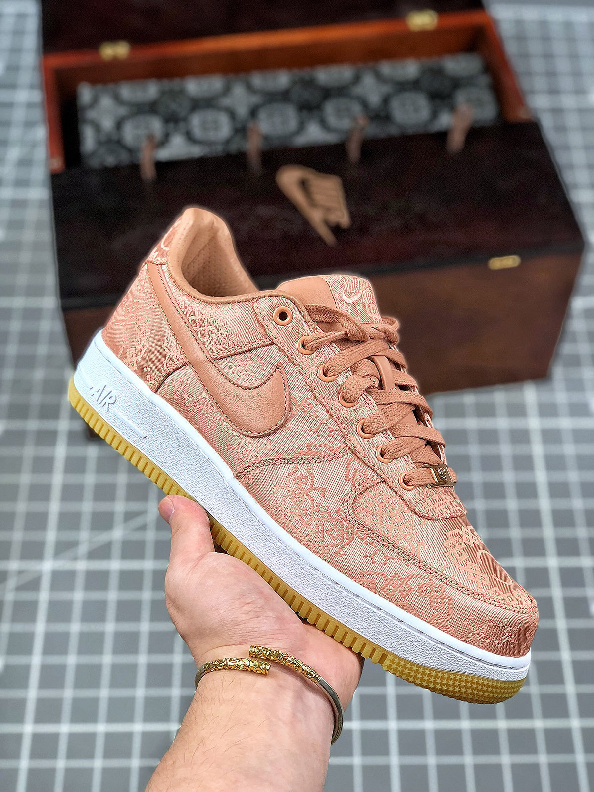 CLOT x Nike Air Force 1 Rose GoldWhite-Gum Light Brown 5341068