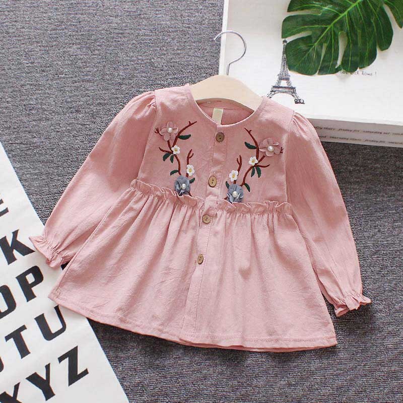 Baby Girls Dress Autumn Children Clothing Long Sleeve Toddler Floral Casual Sundress Spring Outfit Clothes Kid Clothing For Girl alx