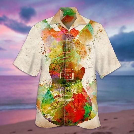 Guitar Girl Aloha Hawaii Shirt Colorful Short Sleeve Summer Beach Casual For Men And Women Ha24652