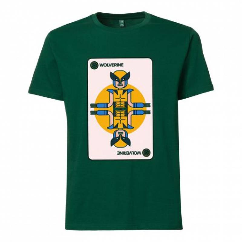 X Men Wolverine Playing Card Men’s T-Shirt green