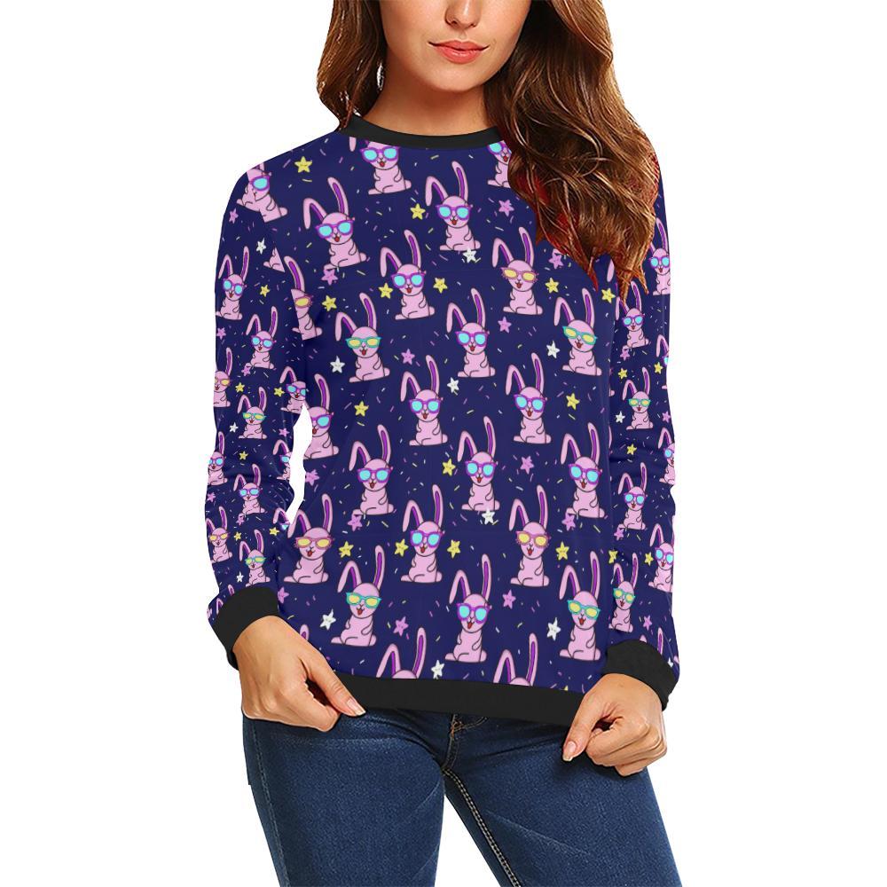 Rabbit Baby Pattern Print Design Rb015 Women Long Sleeve Sweatshirt