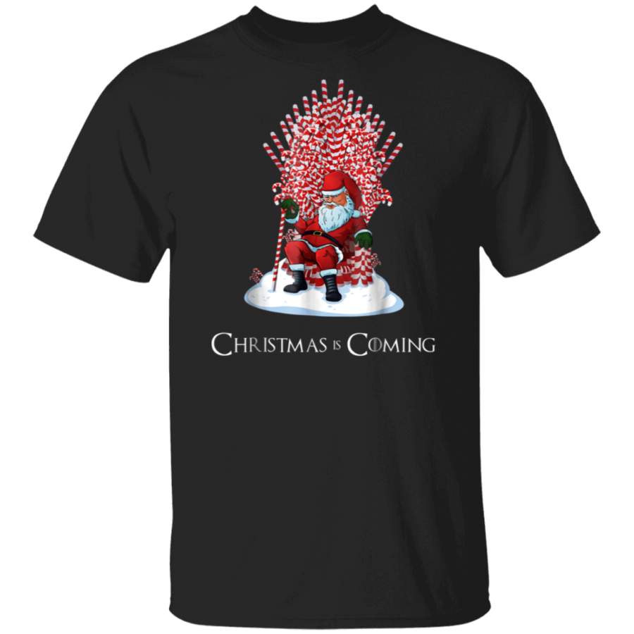 Santa Candy Cane Throne Funny Christmas T-Shirt Hoodie Shirt