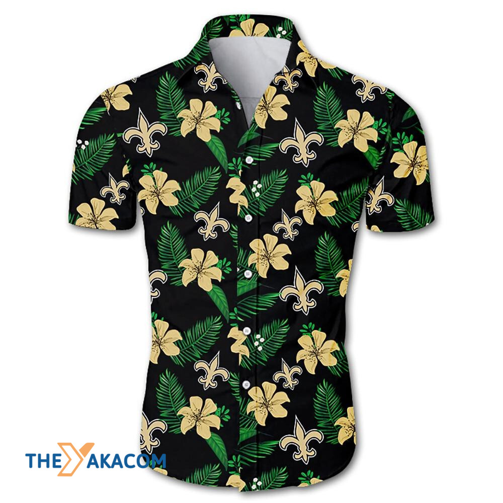 New Orleans Saints Nfl Team Floral Gift For Fan Button Up Shirt Short Sleeve Hawaii Ha57755