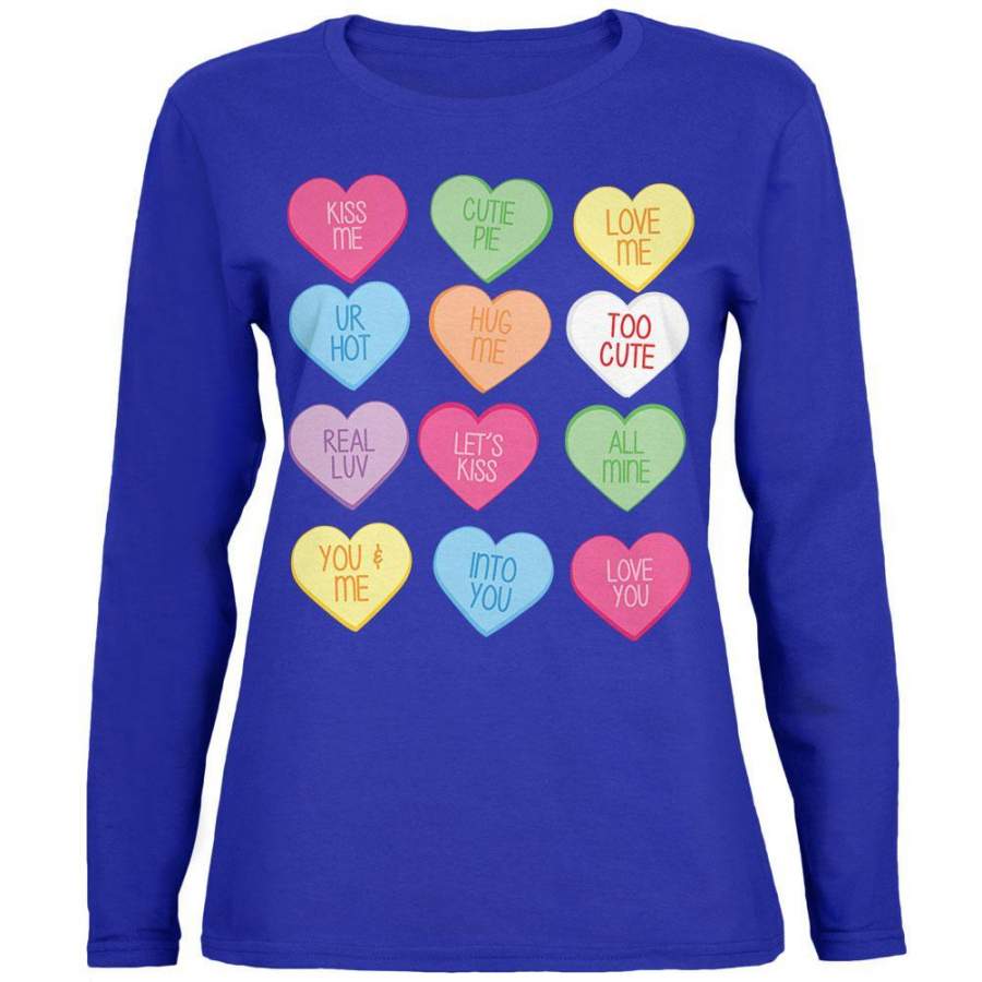 Valentine’s Day – Candy Hearts Womens Long Sleeve T Shirt