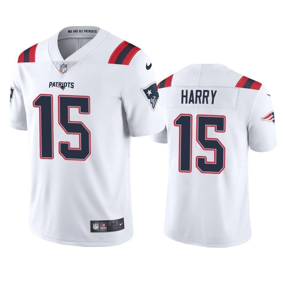 New England Patriots Nkeal Harry White 2021 Vapor Limited Mens 3D Jersey