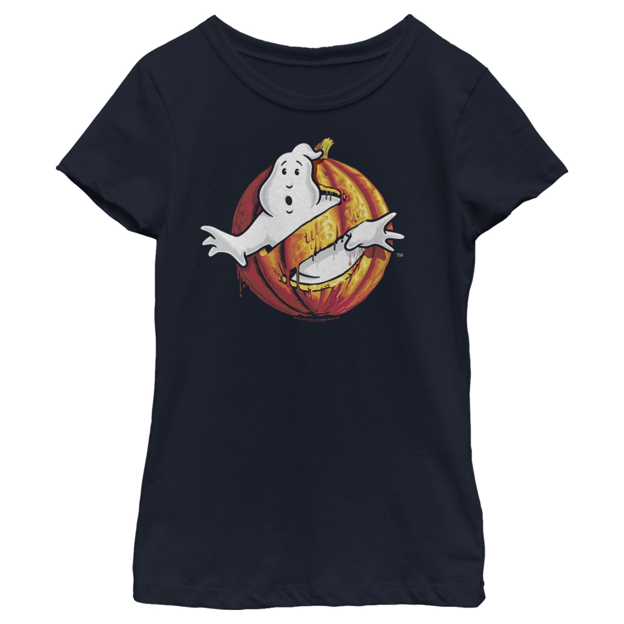 Ghostbusters Girl’S Halloween Pumpkin Logo  T-Shirt