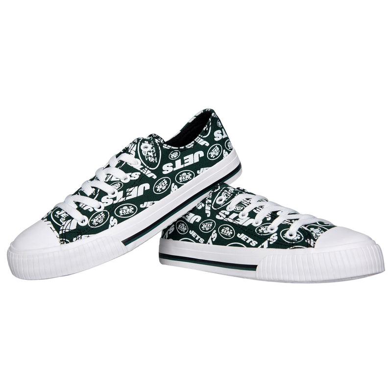 New York Jets NFL Womens 1998-2018 Low Top Repeat Print Canvas Shoes