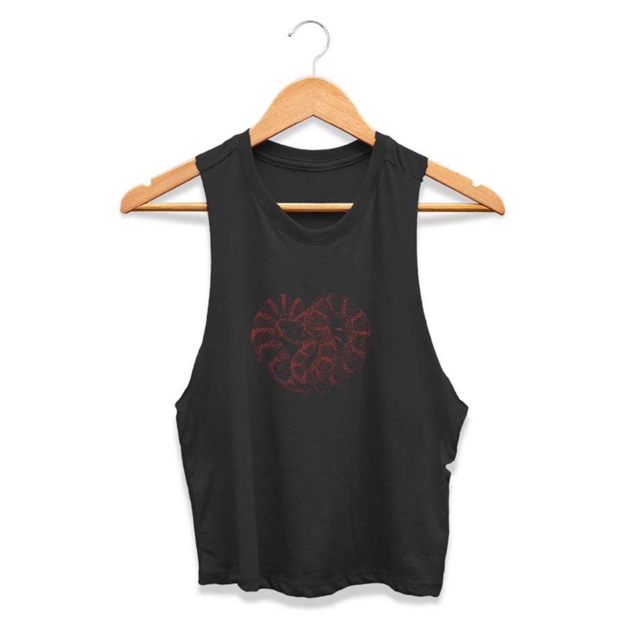 Snake Heart Perfect Gift For Snake Lovers Animal Lovers Nature Lovers Eco Warriors And Tough Guys With Big Hearts CPY Womans Crop Tanktop Tee