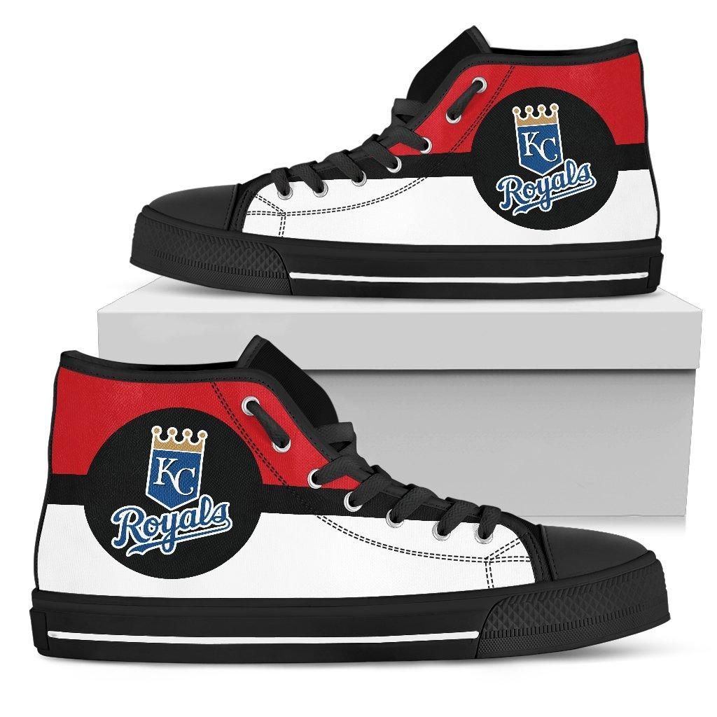 Black High Top Canvas Shoes For Fans Personalized Sport Club Gift Kansas City Royals