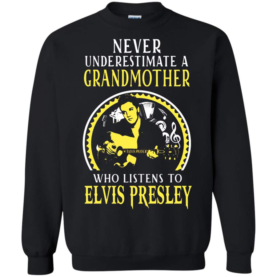 AGR Never Underestimate A Grandmother Who Listens To Elvis Presley Sweatshirt