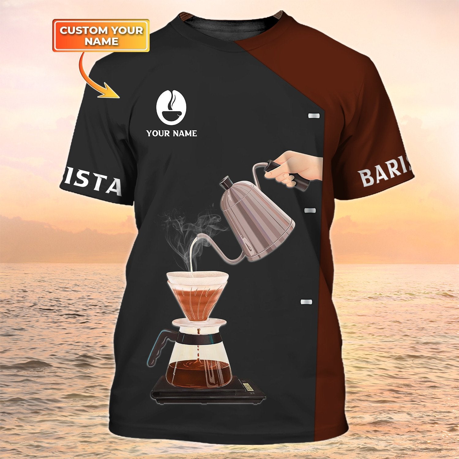 Barista Shirt Coffee Custom Tshirt Pour Over Shirt, Gift For Bartender, Barista Gifts