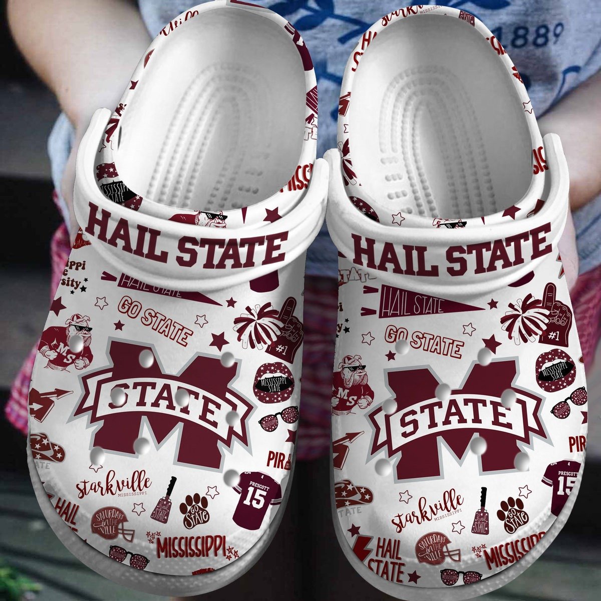 Mississippi State Bulldogs NCAA Sport Crocss Crocband Clogs Shoes Comfortable For Men Women and Kids