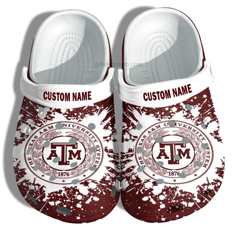 Texas Am University Graduation Gifts Croc Shoes Customize- Admission Gift Shoes For Men Women