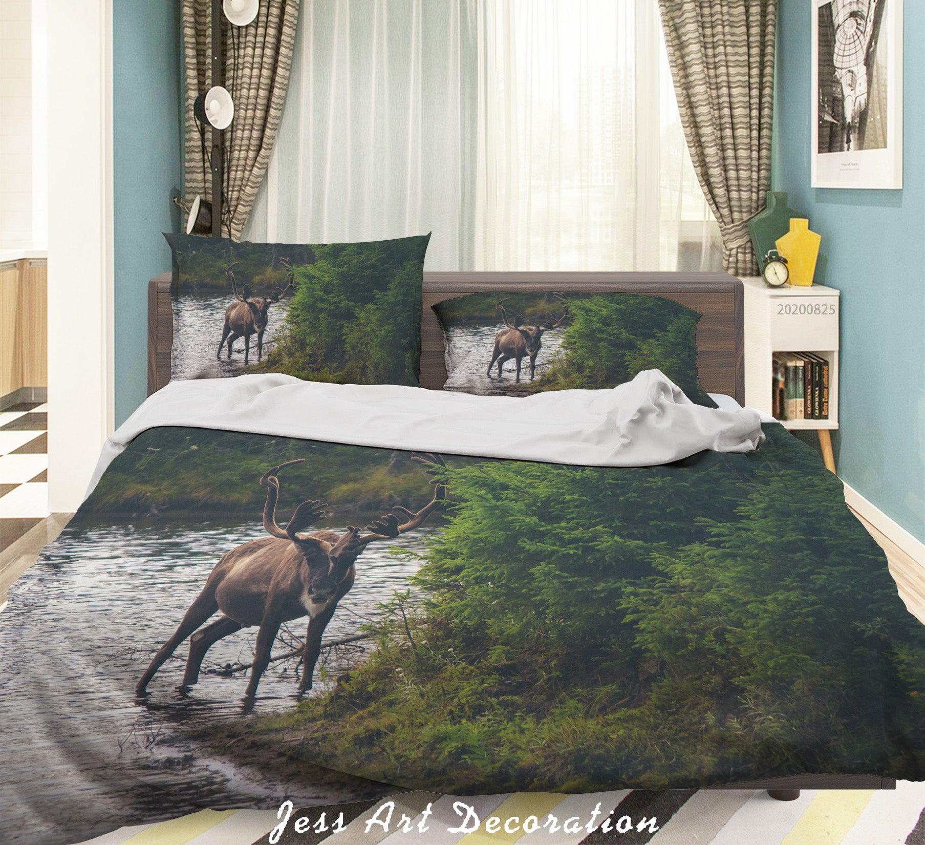 3D Nature Animal Deer Quilt Cover Set Bedding Set Duvet Cover Pillowcases Wj 3371