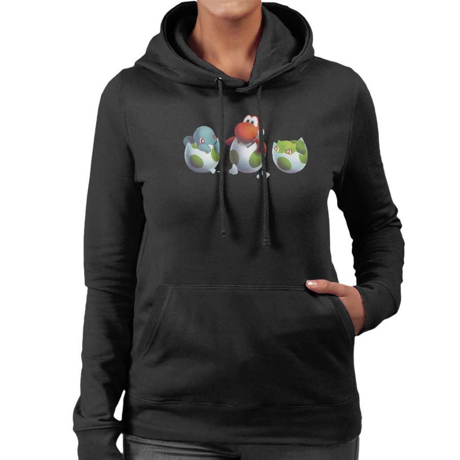 Super Mario Yoshis Island Hatching Pokemon Women’s Hooded Sweatshirt