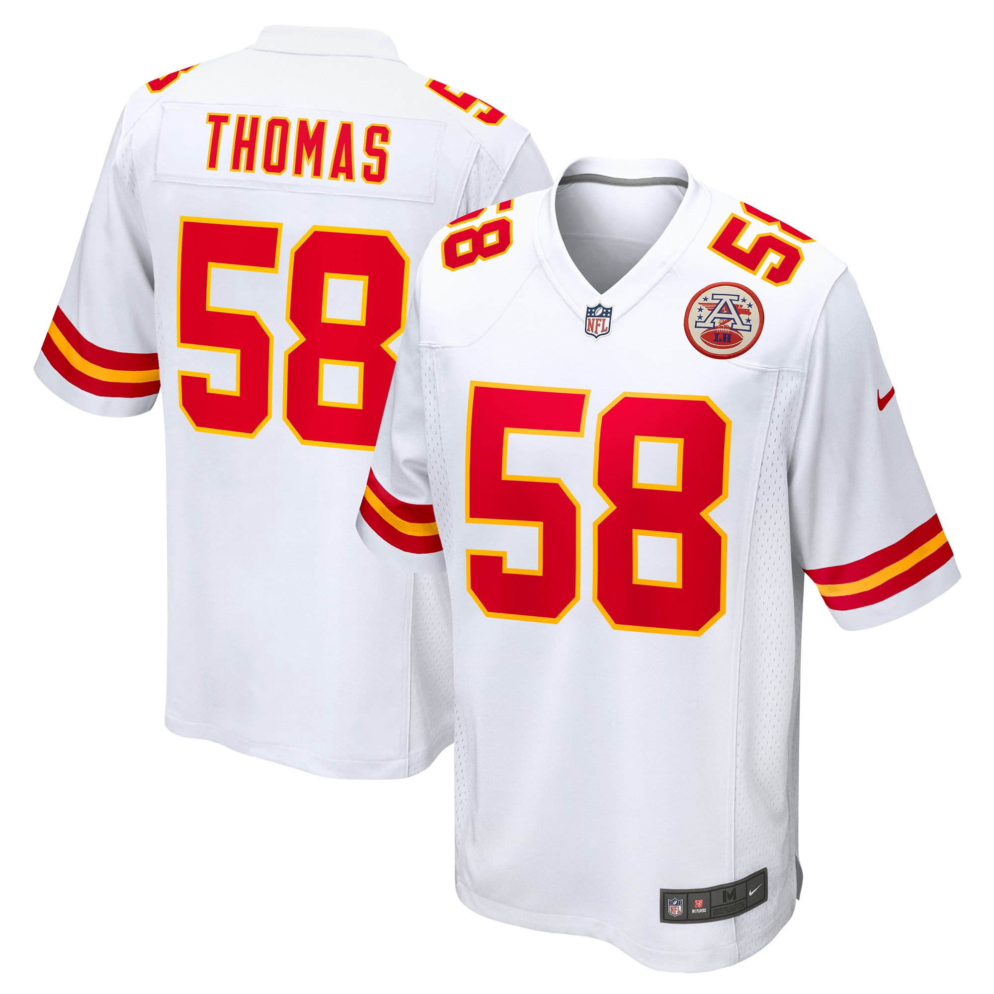 Men’s Kansas City Chiefs Derrick Thomas White Retired Player Game Jersey