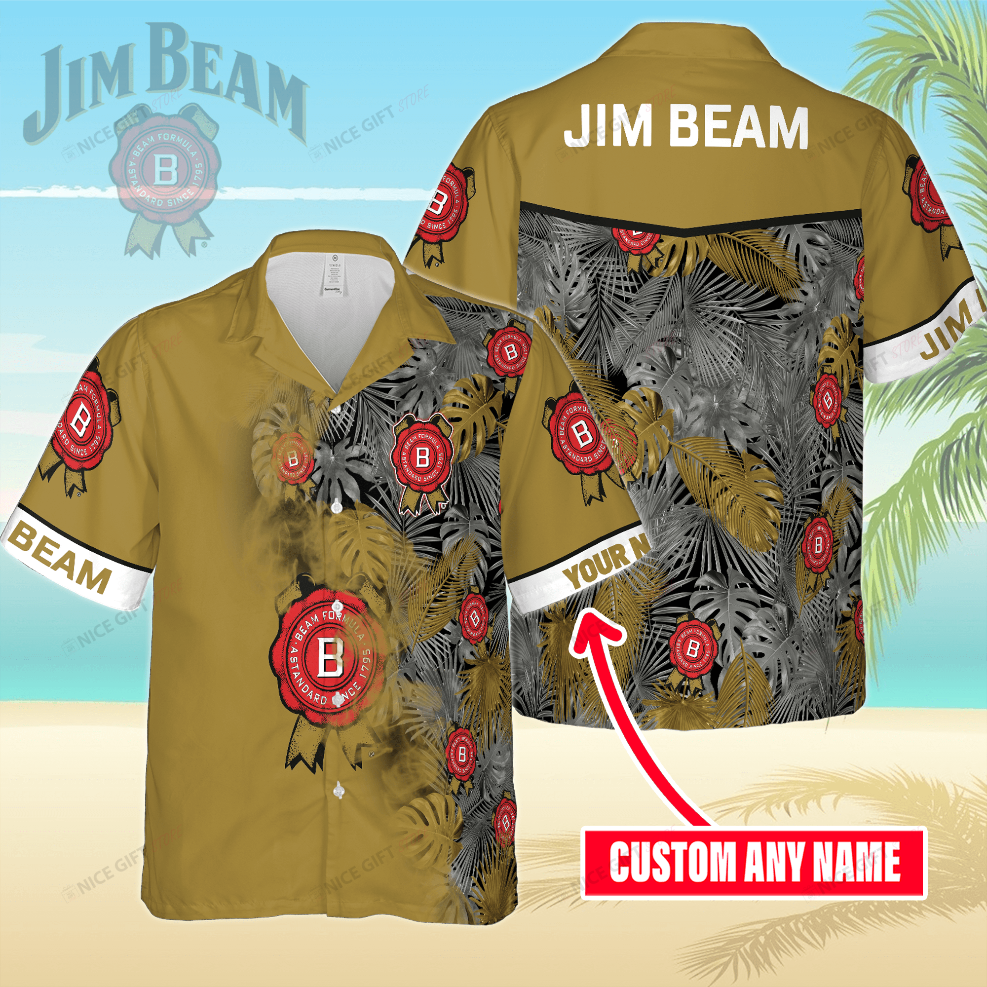 Jim Beam Custom Name Hawaiian Shirt 3Hs-T0D3