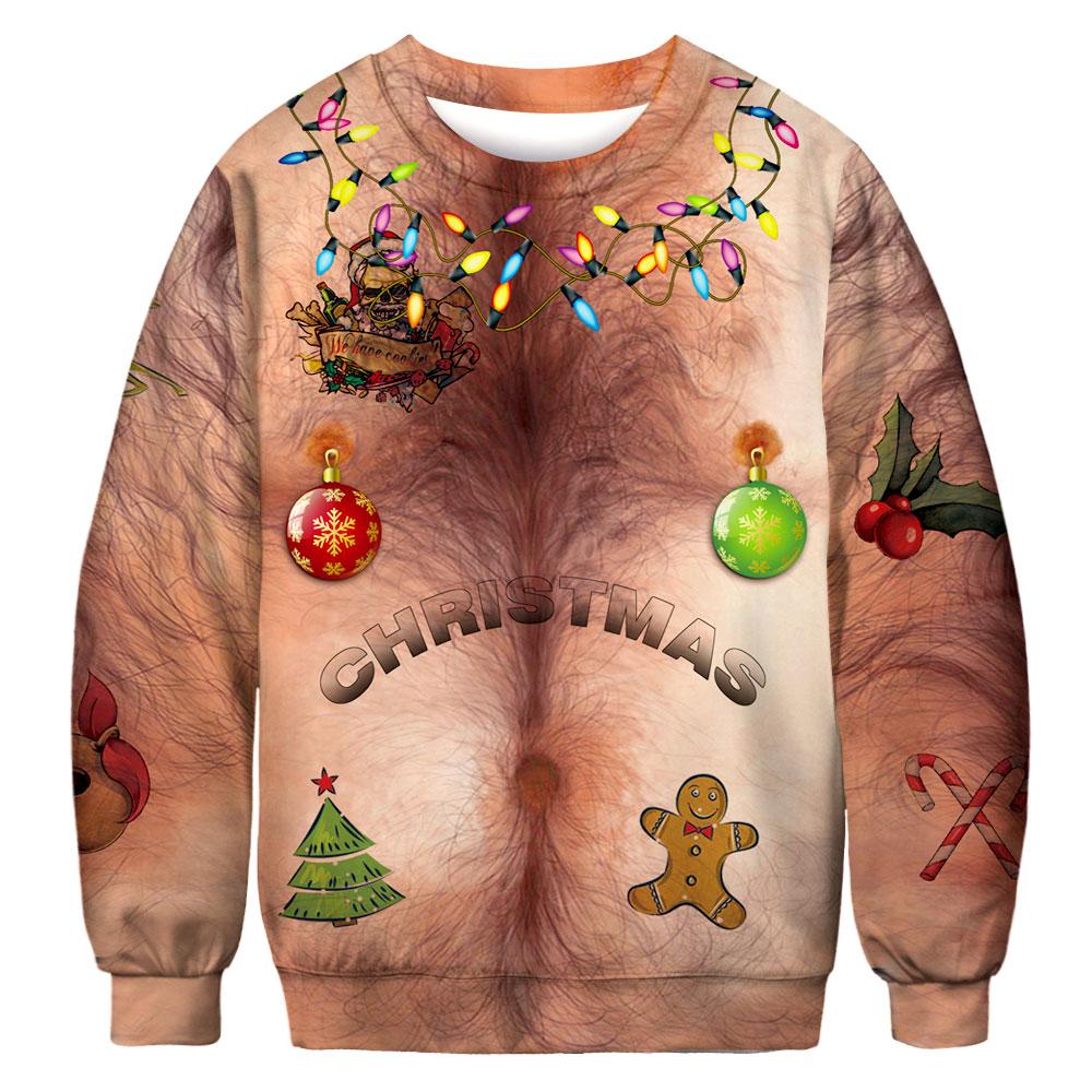 Christmas Sweatshirts – Funny Christmas Belly Icon 3D Sweatshirt