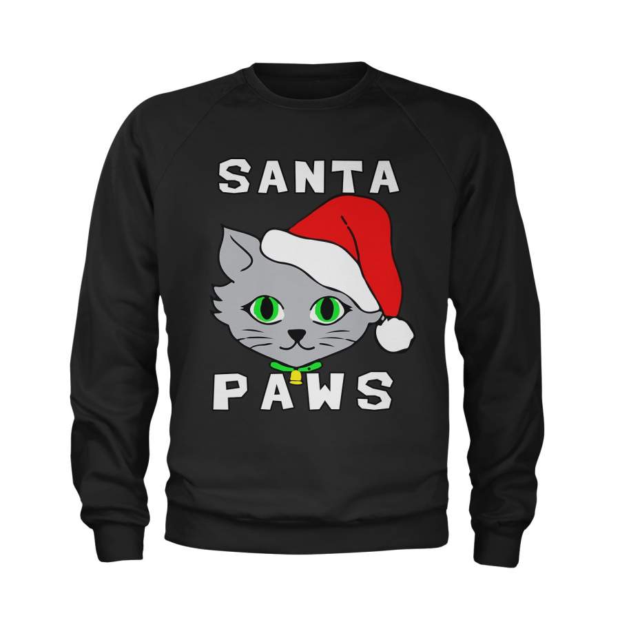 Santa Paws Cat Kitten Ugly Christmas  Youth-Sized Crewneck Sweatshirt