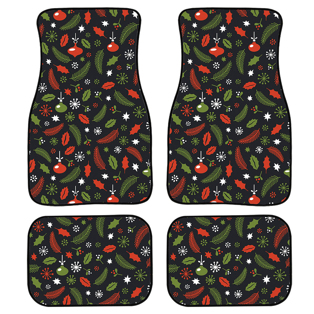 Christmas Decorations Pattern Print Front And Back Car Floor Mats, Front Car Mat