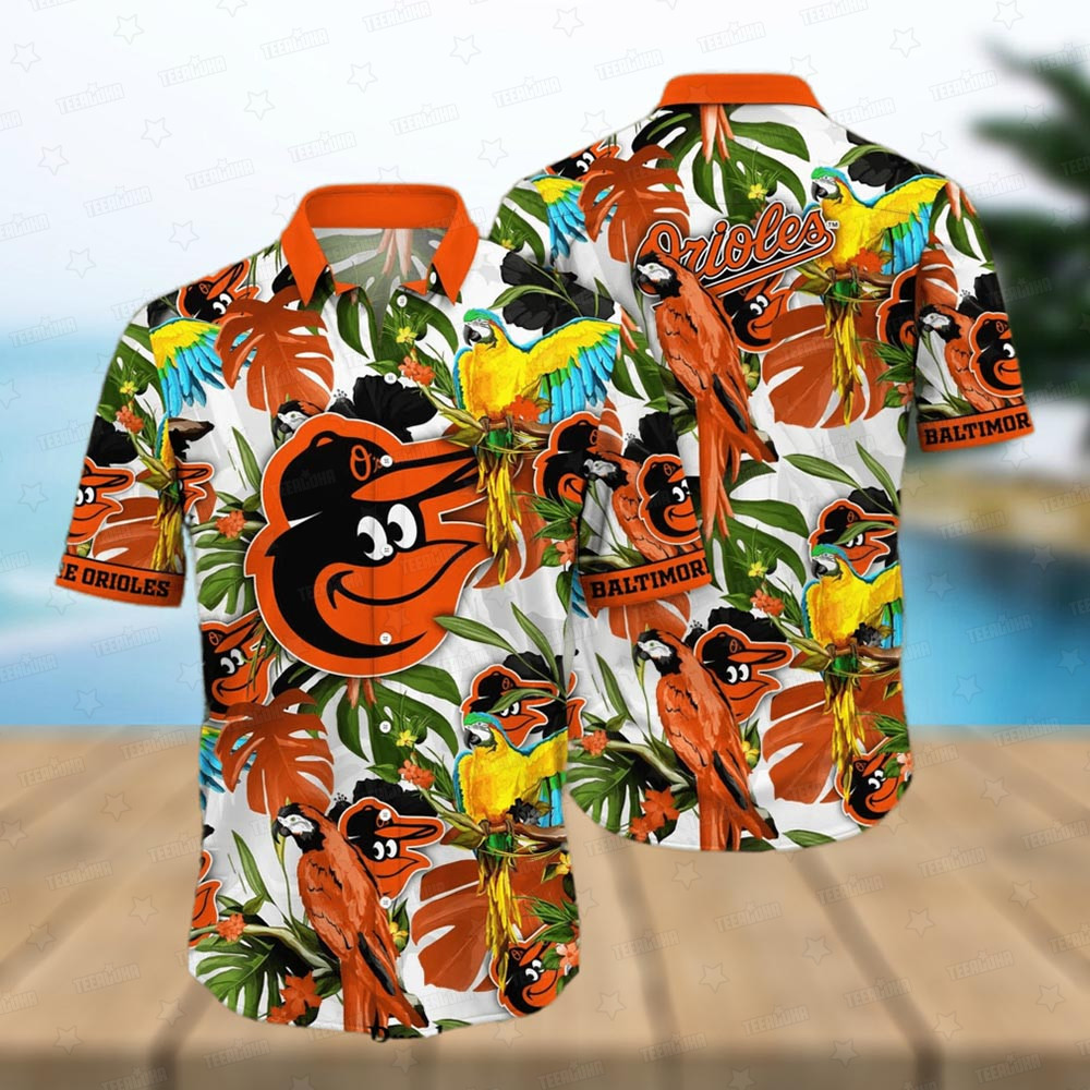 Baltimore Orioles Tropical Parrot Hawaiian Shirt