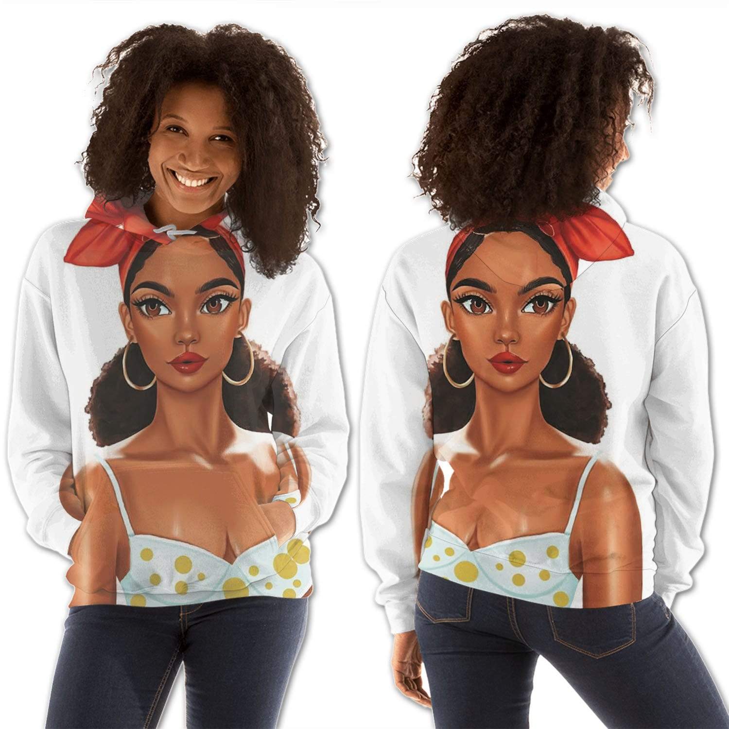 African American Hoodies Pretty Black Afro Lady Afrocentric Clothing